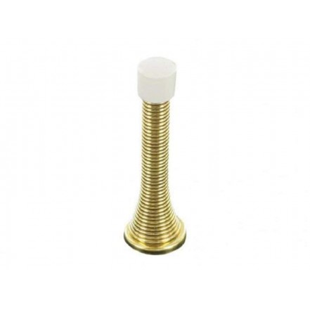 Securit Spring Door Stop 75mm Brass Plated