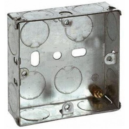 Status 25mm 1 Gang Metal Box to BS4664