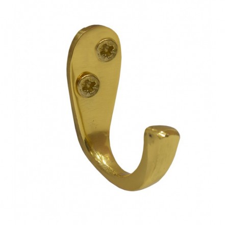 Centurion Wardrobe Hook Solid Brass EB Single 37mm