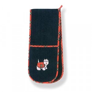 D&C Double Oven Glove Tartan Terrier