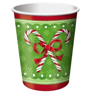 Candy Cane Bliss 9oz Party Cups Pack 8