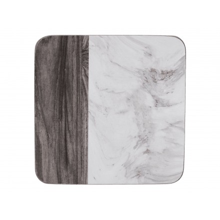 Creative Tops Coasters set of 6 Marble & Wood Effect Finish