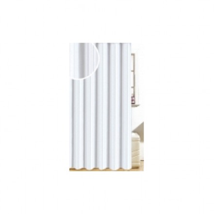 Shower Curtain White Satin Stripe